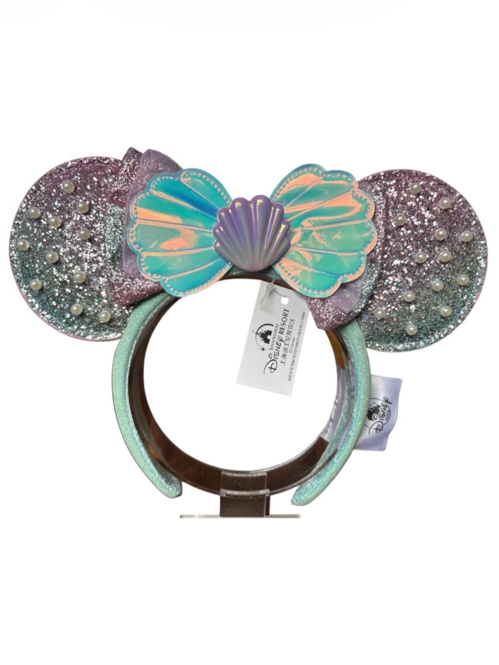 Disney The Little Mermaid Ariel Seashell Pearl Ears Minnie Mouse Headband NEW!
